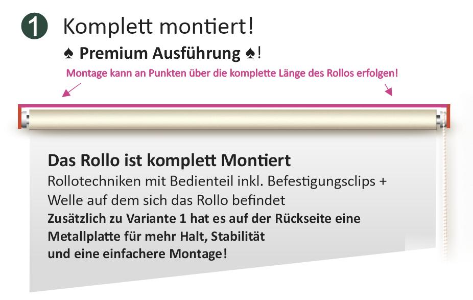 Duschrollo komplett montiert 